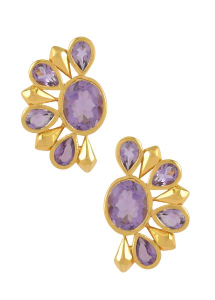 Silver Gold Plated Pink White Glass Flower Jhumki