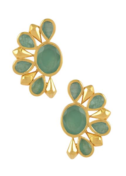 Silver Gold Plated Pink White Glass Flower Jhumki