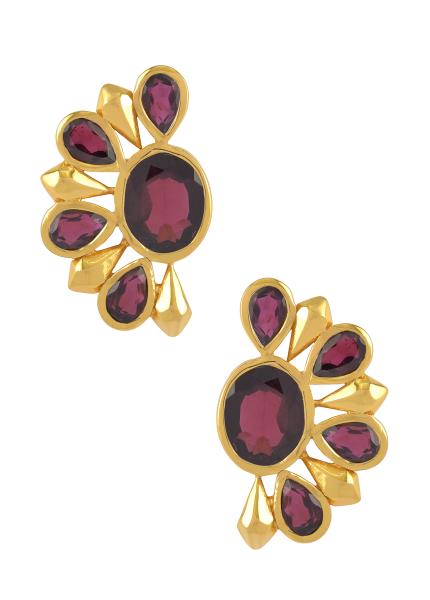 Silver Gold Plated Pink White Glass Flower Jhumki