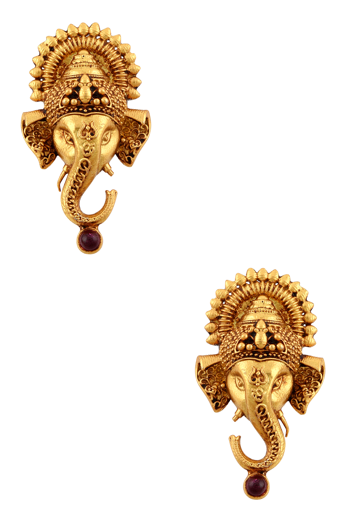 Silver Gold Plated Ganpati Ear Studs