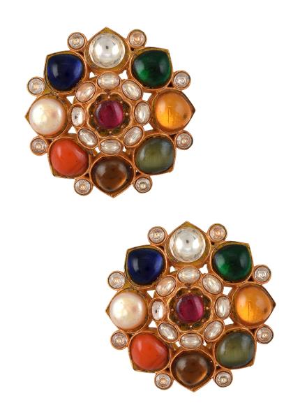 Buy Geode Delight Designer Navratan Pendant with Multi-Stone Necklace with  Earrings for Women and Girls Online at Lowest Price Ever in India | Check  Reviews & Ratings - Shop The World