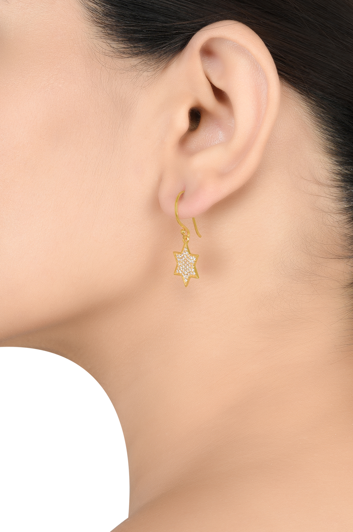 Buy Star Design Stud Earrings 14k Gold Plated 925 Silver Online in India -  Etsy