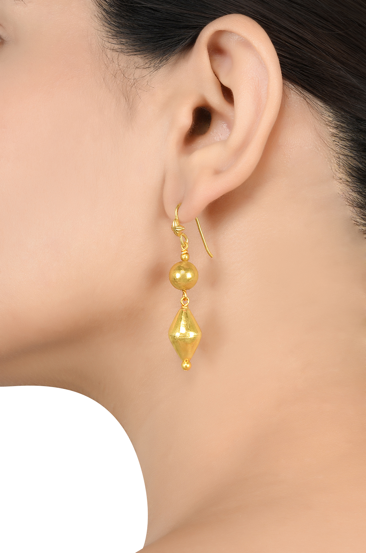 Silver Gold Plated Round Dholki Bead 