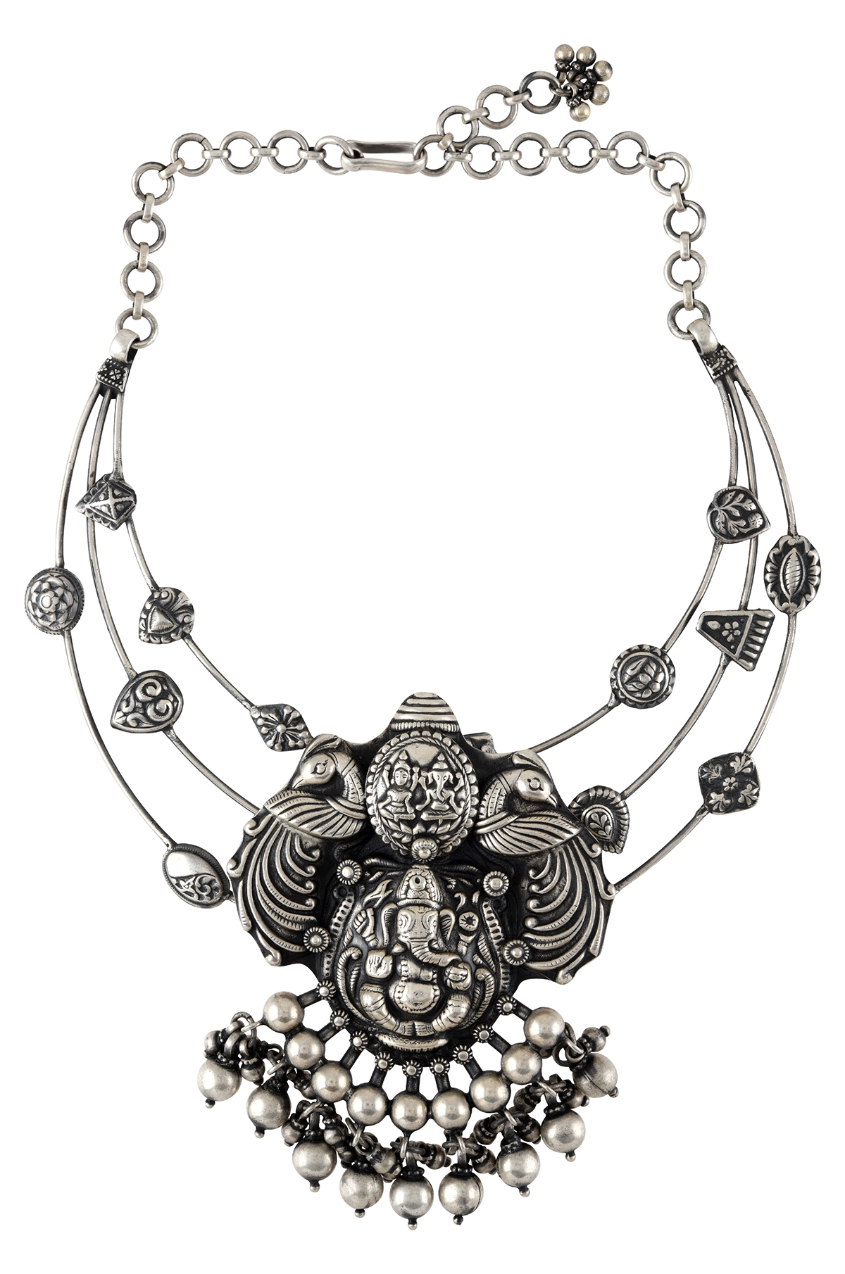 Silver Vikata Ganesha Hasli with Pendant