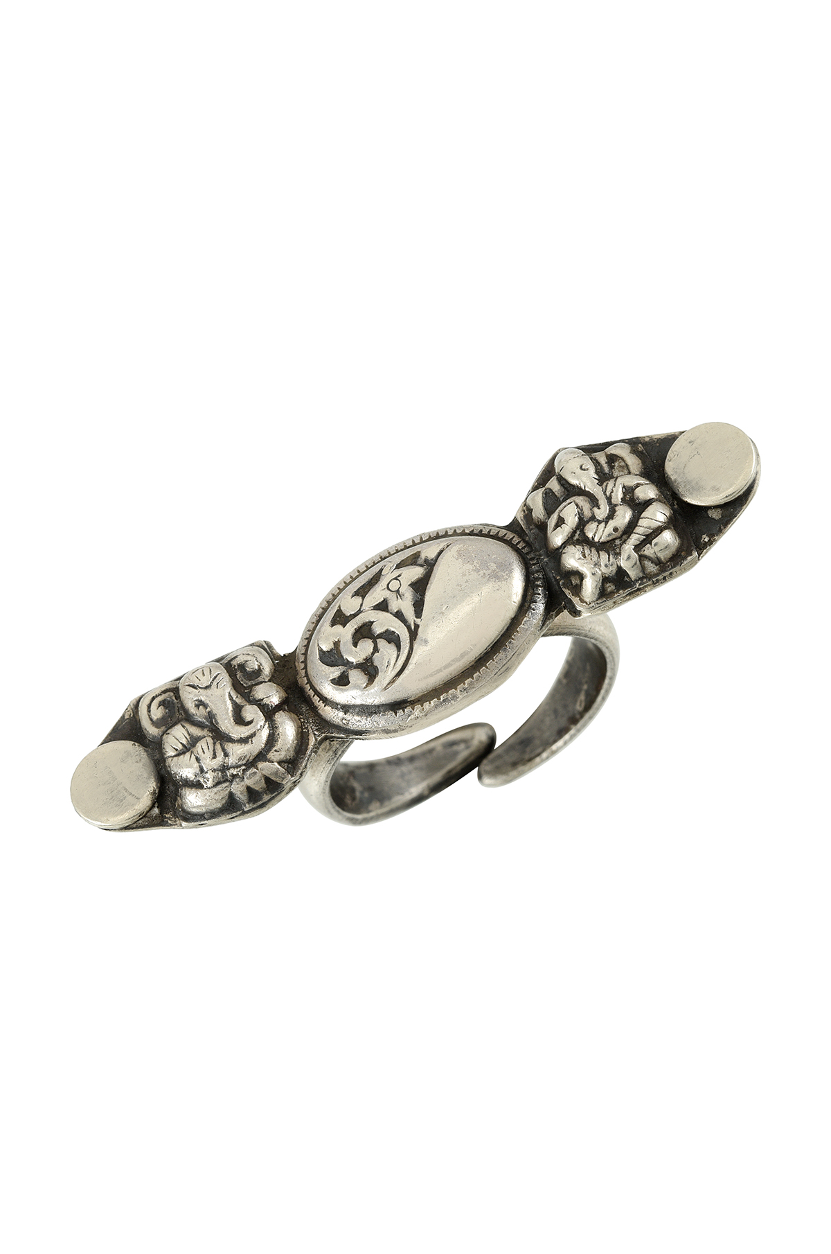 Silver Mayur Ganesha Ring
