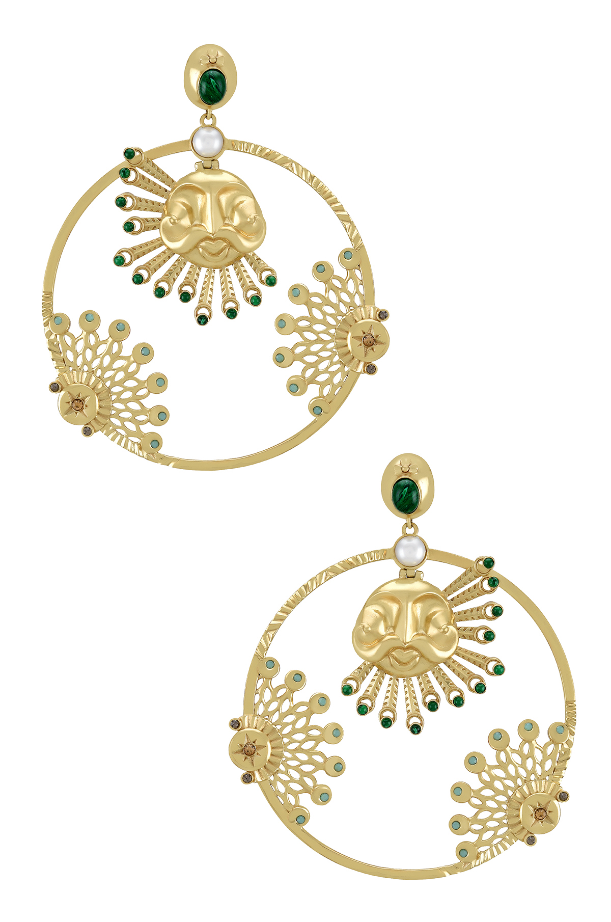 Gold Plated Surya Earrings