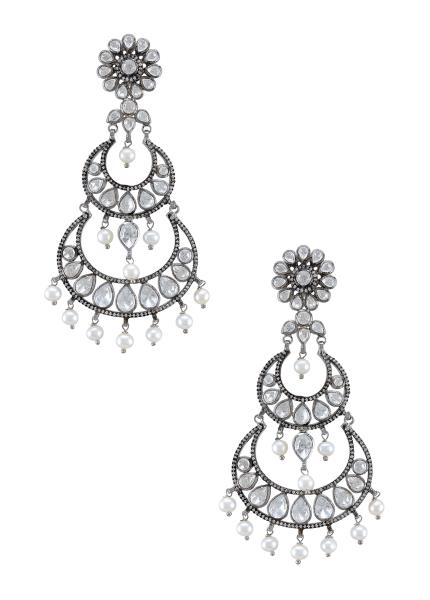 Buy Floral Embellished Chandelier Earrings - Accessorize India