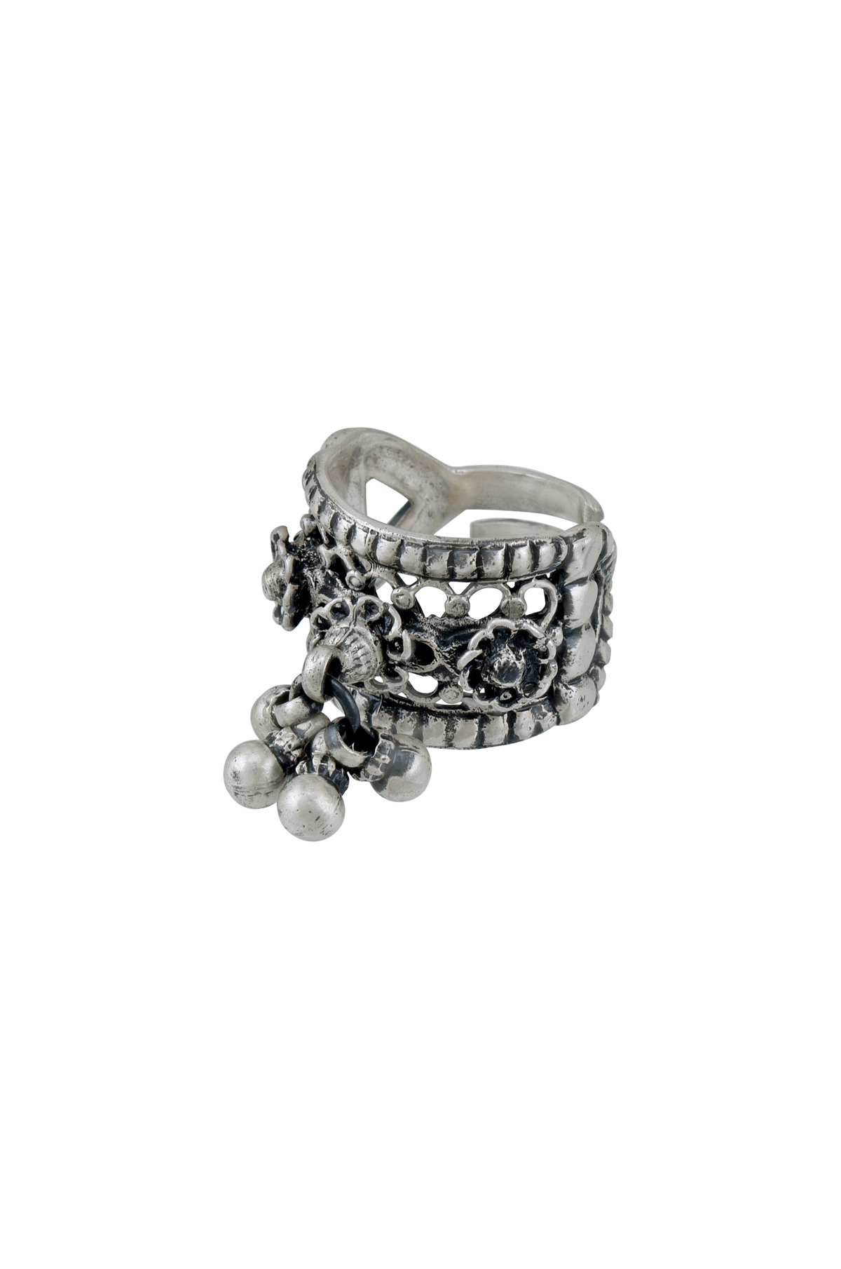 Silver Design Ghungroo Ring – Shasmis