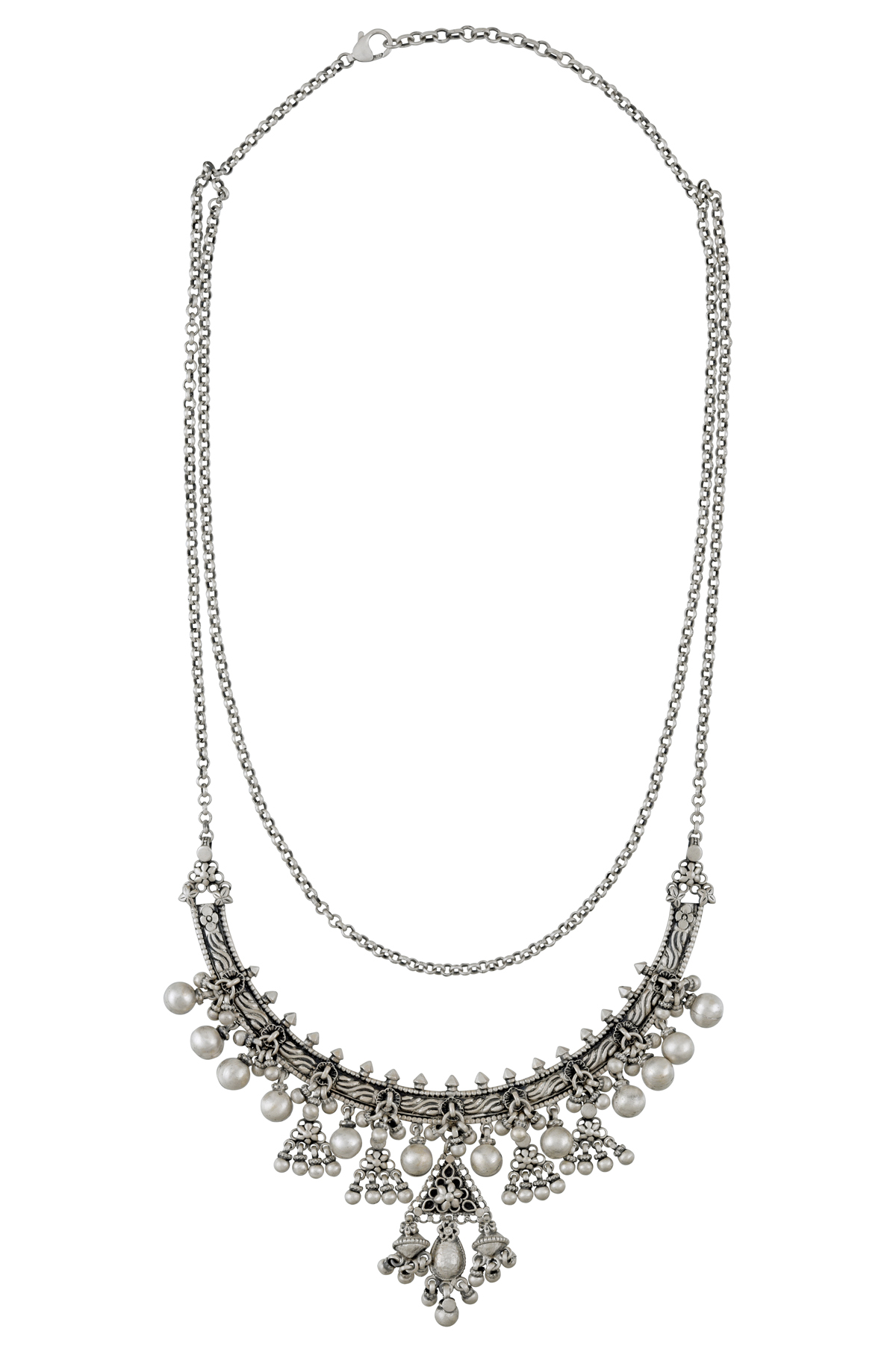 Silver Qasbah Floral Necklace