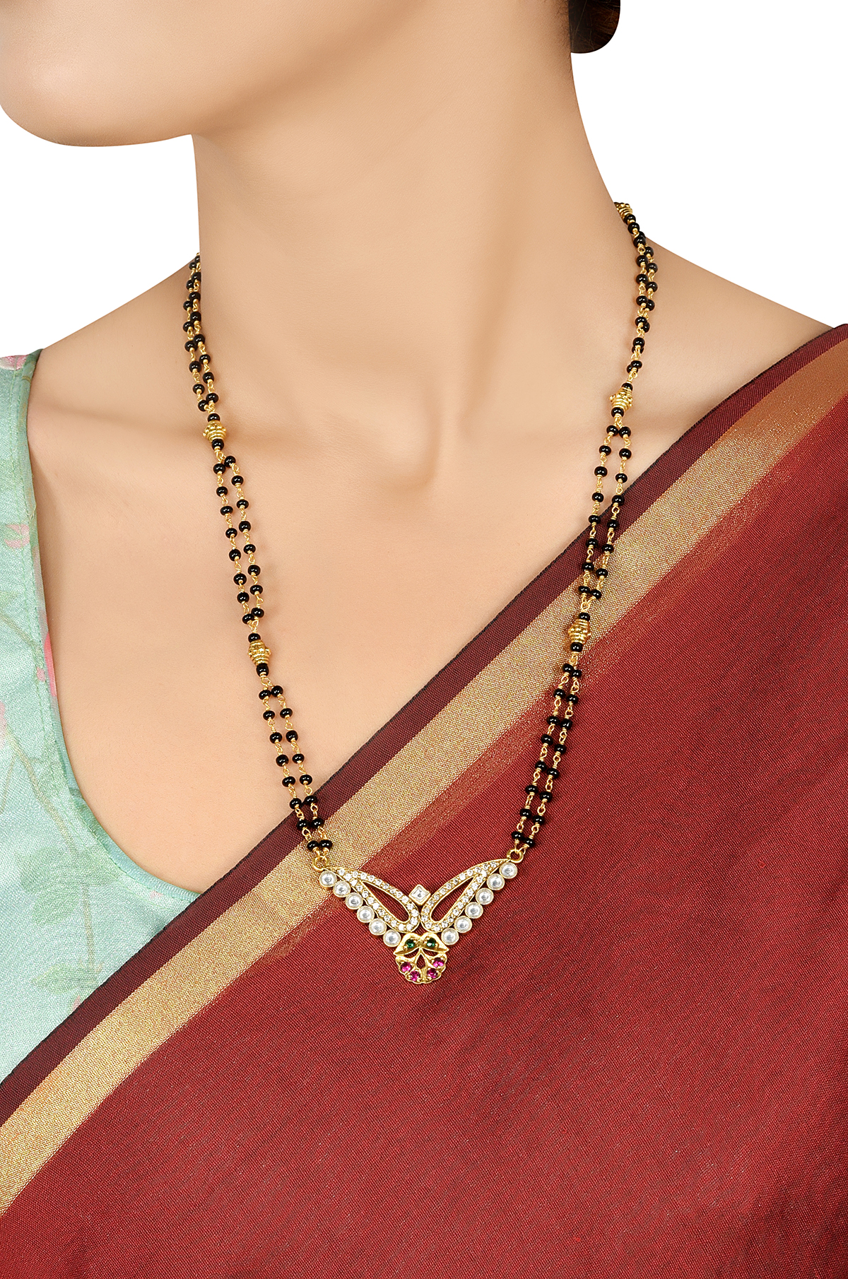 Silver mangalsutra with hot sale gold plating