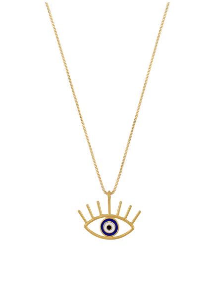Natural Diamonds and Sapphire Evil Eye Necklace Made of Solid 14 Karat  Yellow/white Gold Dainty Evil Eye Gold Necklace Handmade Jewelry - Etsy